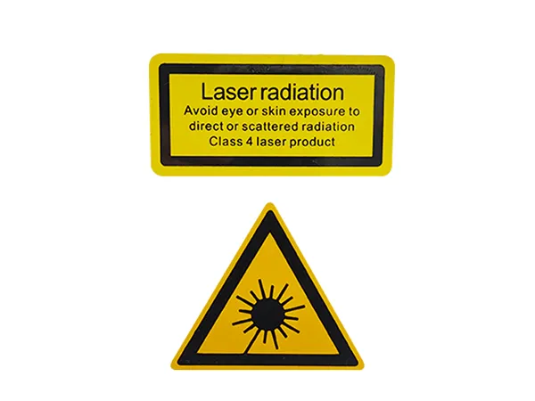 Laser safety warning labels