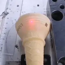 Waffle cone shaped cup laser marking